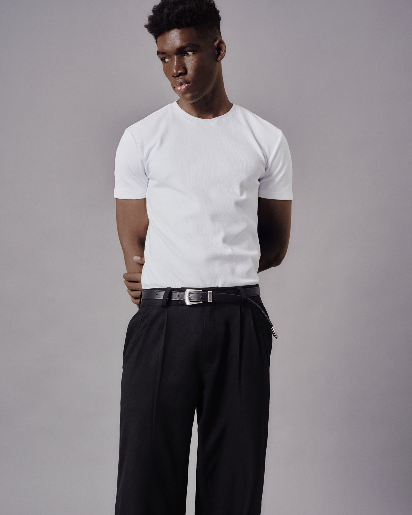 MAVERIK RIBBED SHORT SLEEVE T-SHIRT (WHITE)