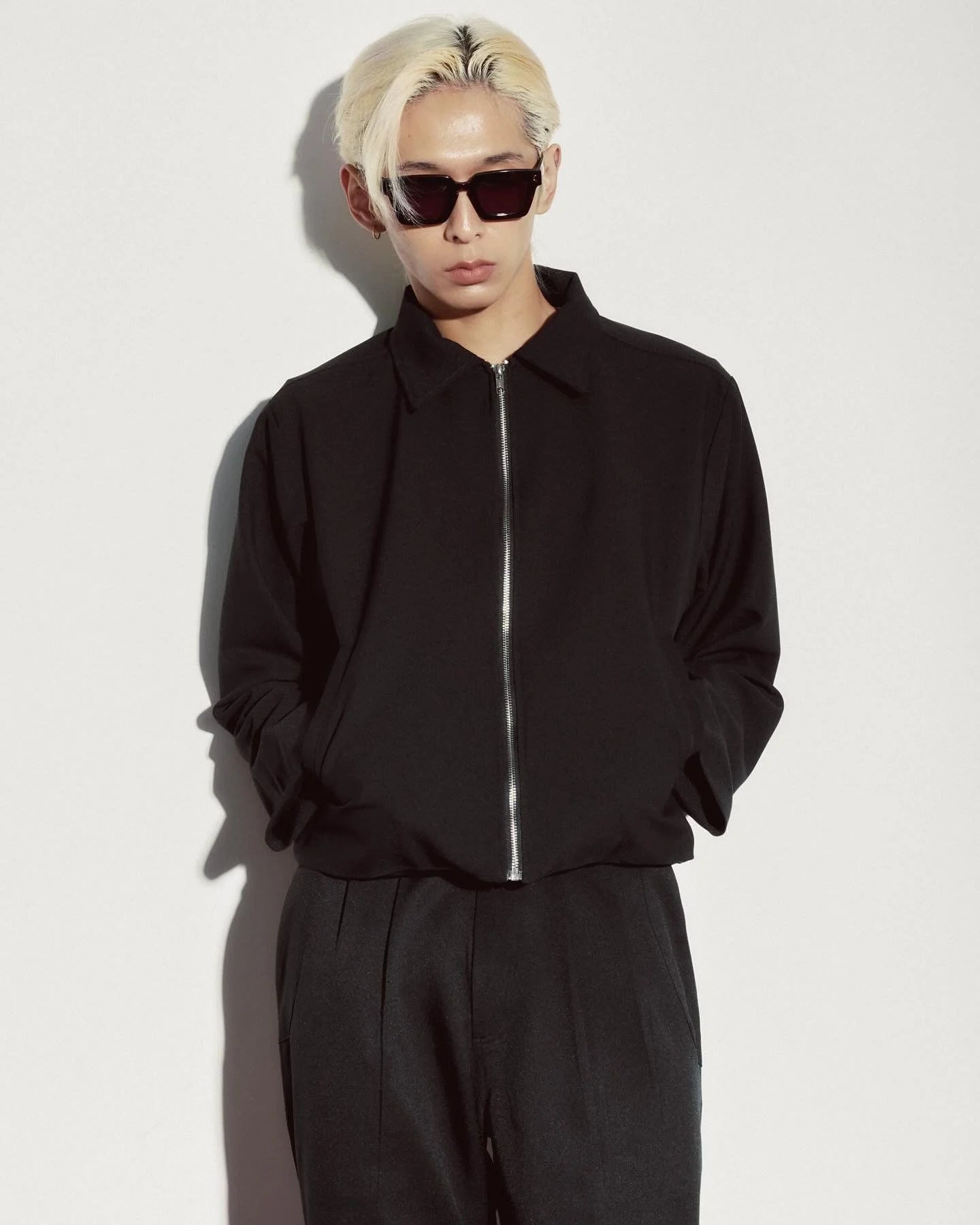 MAVERIK Crop Fit Zipper Shirts ( Black )