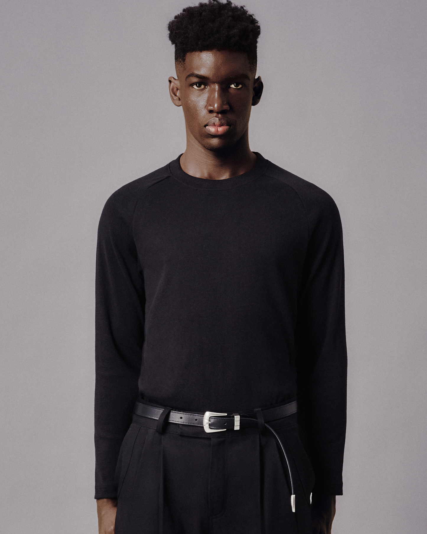 MAVERIK RIBBED LONG SLEEVEE T-SHIRT (BLACK)