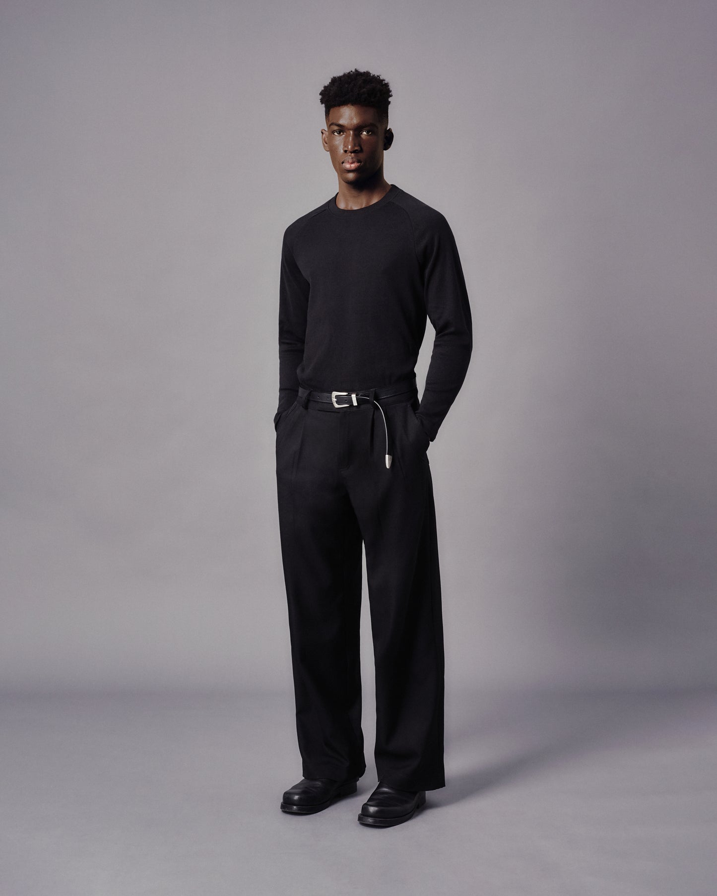 MAVERIK RIBBED LONG SLEEVEE T-SHIRT (BLACK)