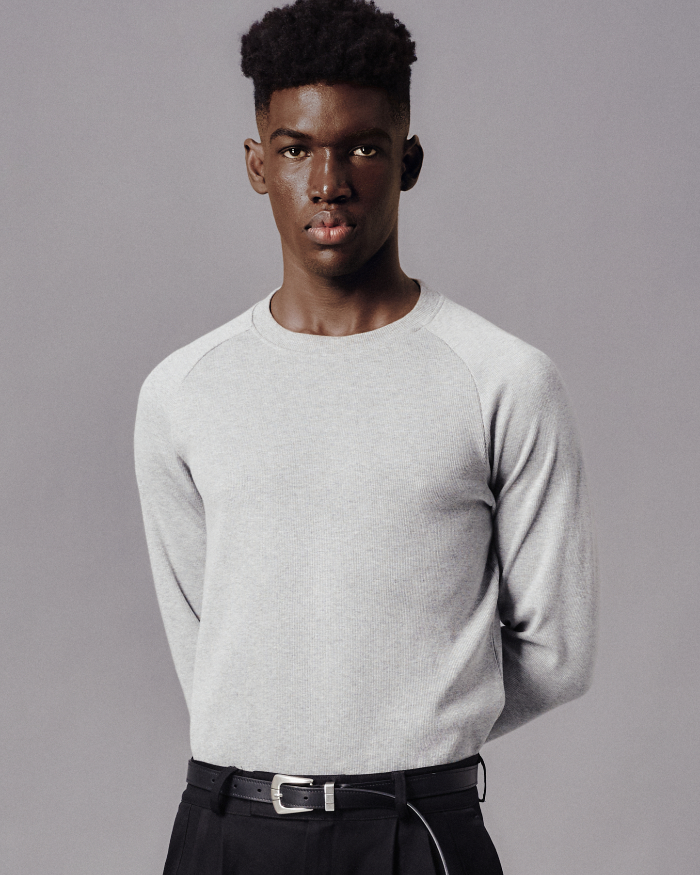 MAVERIK RIBBED LONG SLEEVEE T-SHIRT (GRAY)
