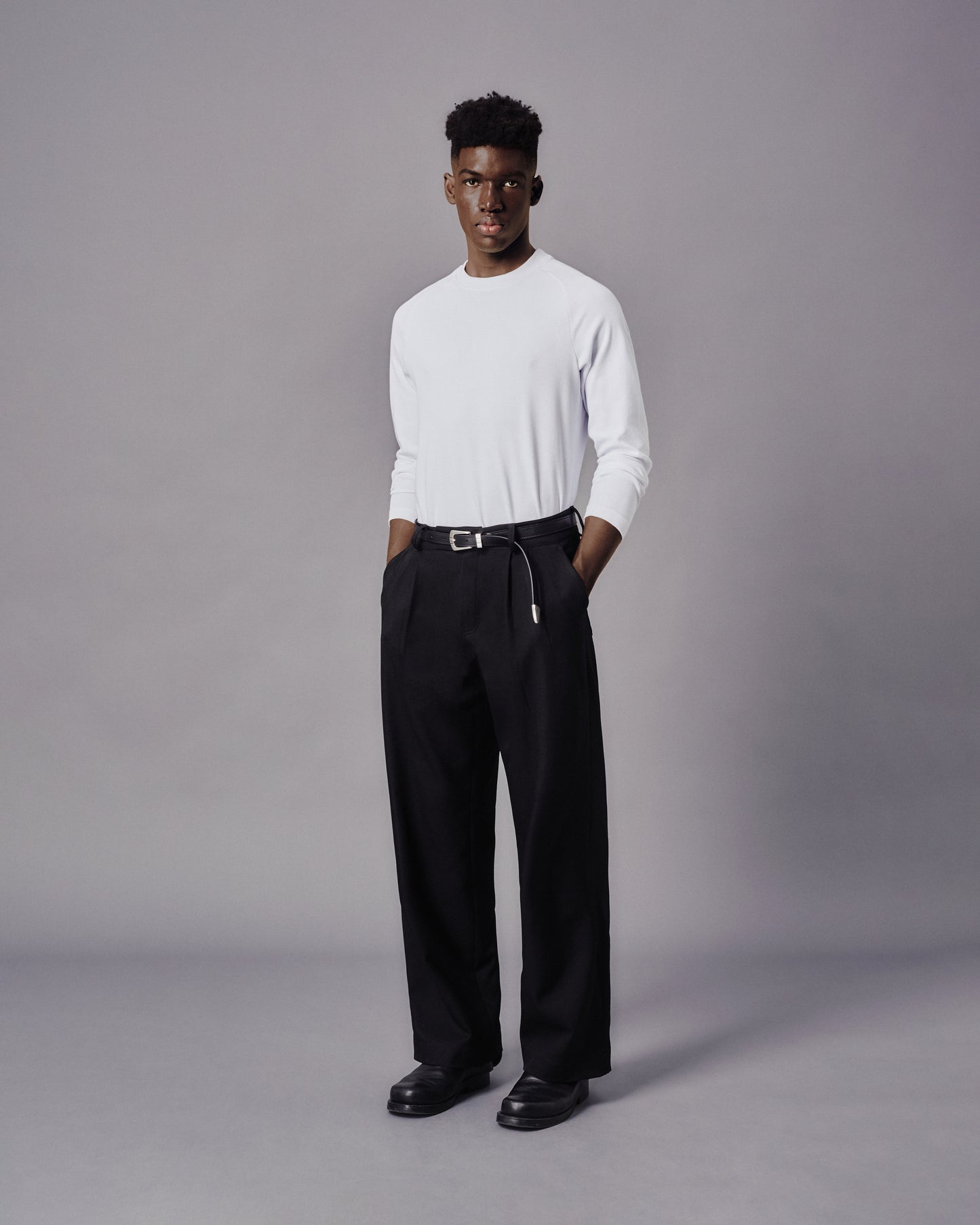 MAVERIK RIBBED LONG SLEEVEE T-SHIRT (WHITE)