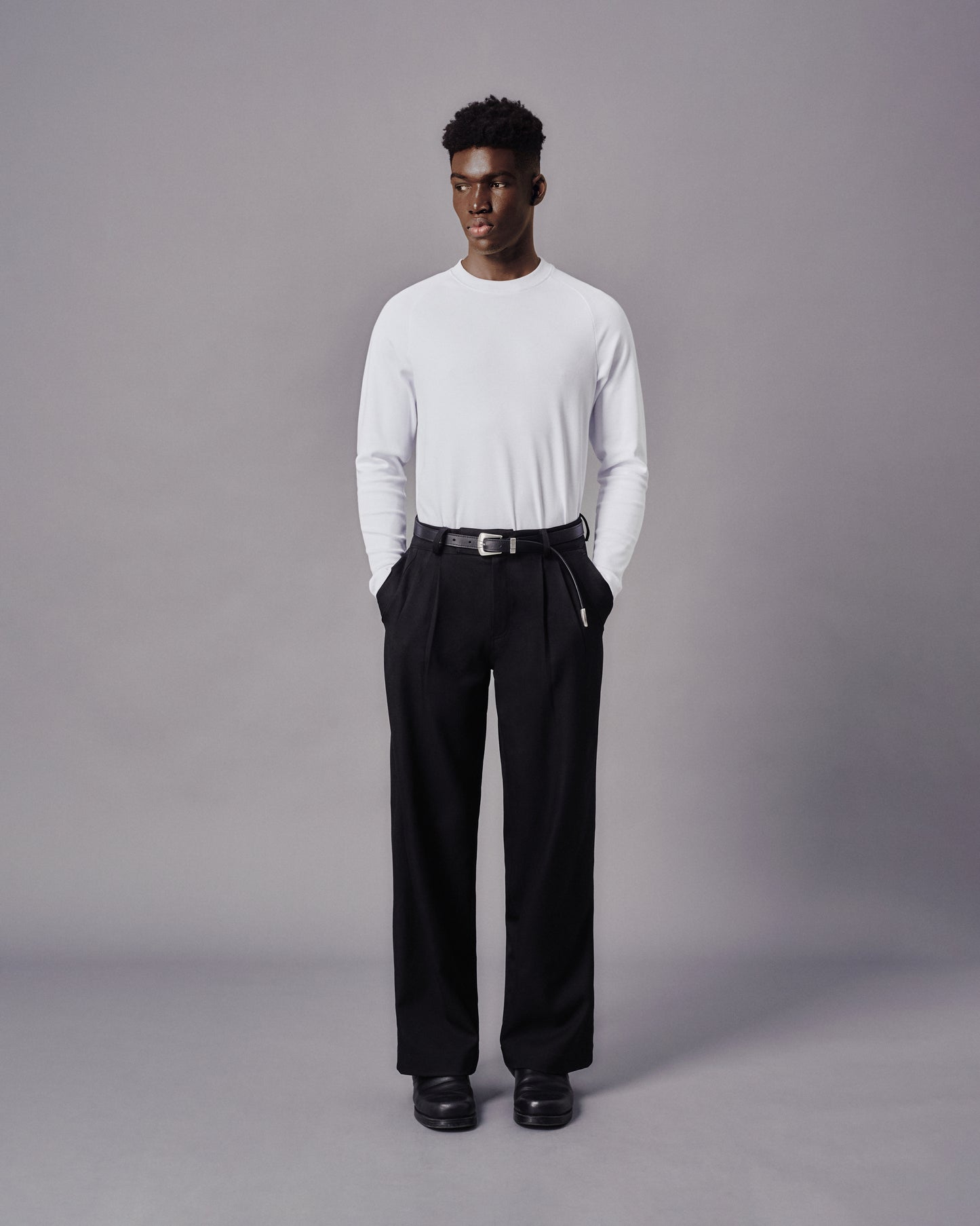MAVERIK RIBBED LONG SLEEVEE T-SHIRT (WHITE)