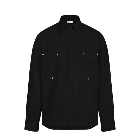 MAVERIK ALMV Rivet Pocket Shirts ( Black )