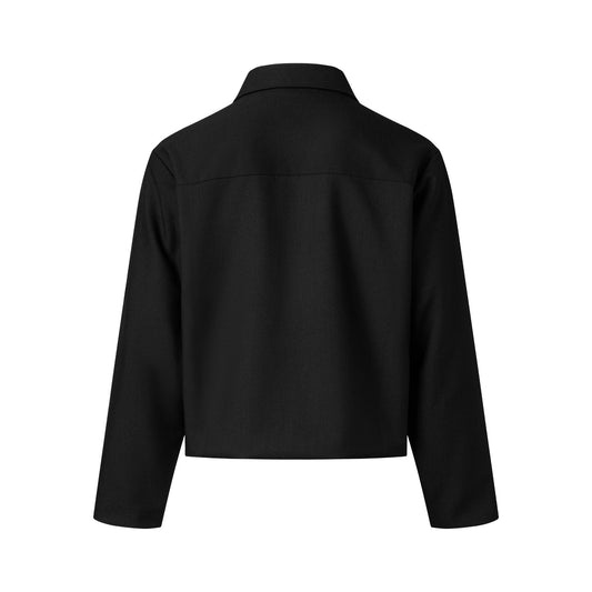 MAVERIK Crop Fit Zipper Shirts ( Black )